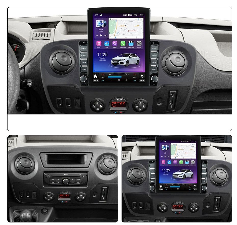 Navigatie dedicata cu Android Renault Master III 2010 - 2019, 4GB RAM, Radio GPS Dual Zone, Touchscreen IPS 9.7