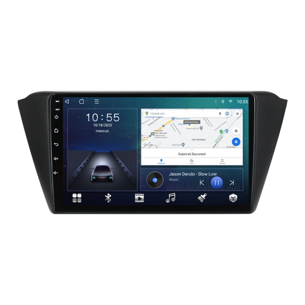 Navigatie dedicata cu Android Skoda Fabia III 2014 - 2021, 2GB RAM, Radio GPS Dual Zone, Display HD QLED 9