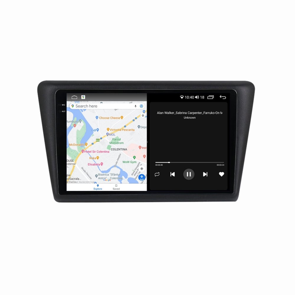 Navigatie dedicata cu Android Skoda Rapid 2011 - 2019, 8GB RAM, Radio GPS Dual Zone, Display 2K QLED 9.5