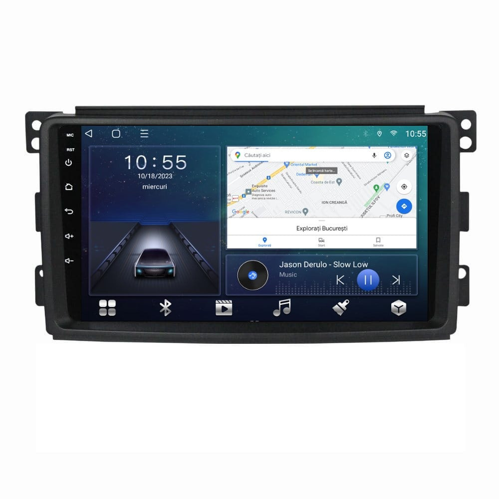 Navigatie dedicata cu Android Smart Fortwo 2007 - 2010, 3GB RAM, Radio GPS Dual Zone, Display HD QLED 9