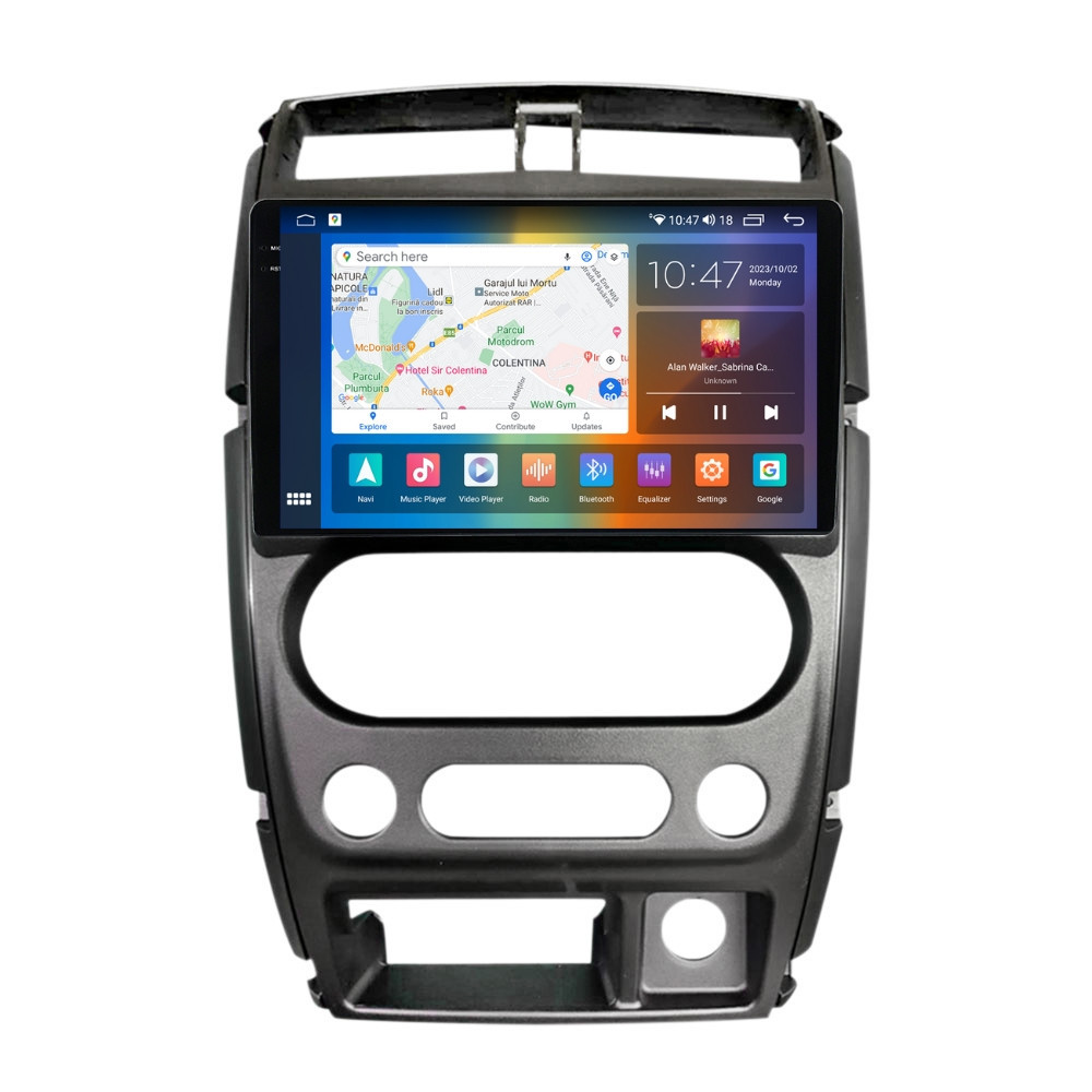 Navigatie dedicata cu Android Suzuki Jimny 2005 - 2018, 8GB RAM, Radio GPS Dual Zone, Display 2K QLED 9.5