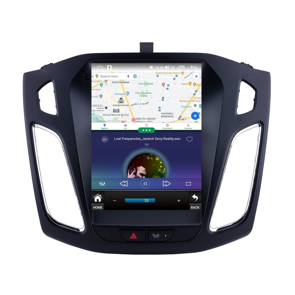 Navigatie dedicata cu Android tip tesla Ford Focus III 2011 - 2018, 4GB RAM, Radio GPS Dual Zone, Touchscreen IPS 9.7