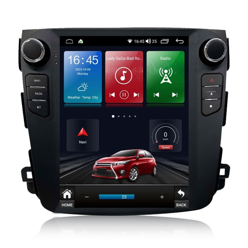 Navigatie dedicata cu Android tip tesla Mitsubishi Outlander II 2006 - 2012, 8GB RAM, Radio GPS Dual Zone, Touchscreen IPS 9.7