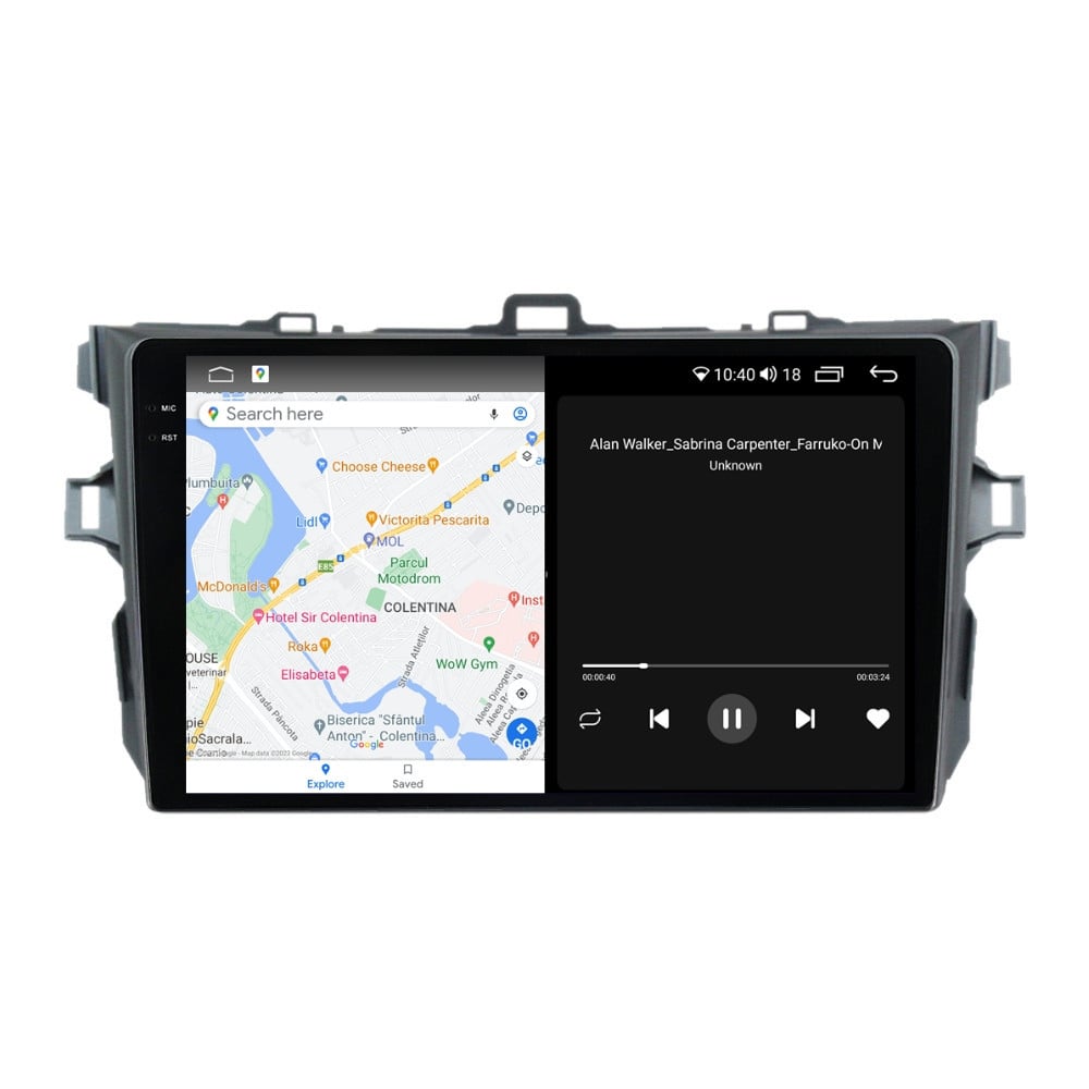 Navigatie dedicata cu Android Toyota Corolla 2007 - 2013, 4GB RAM, Radio GPS Dual Zone, Display 2K QLED 9.5