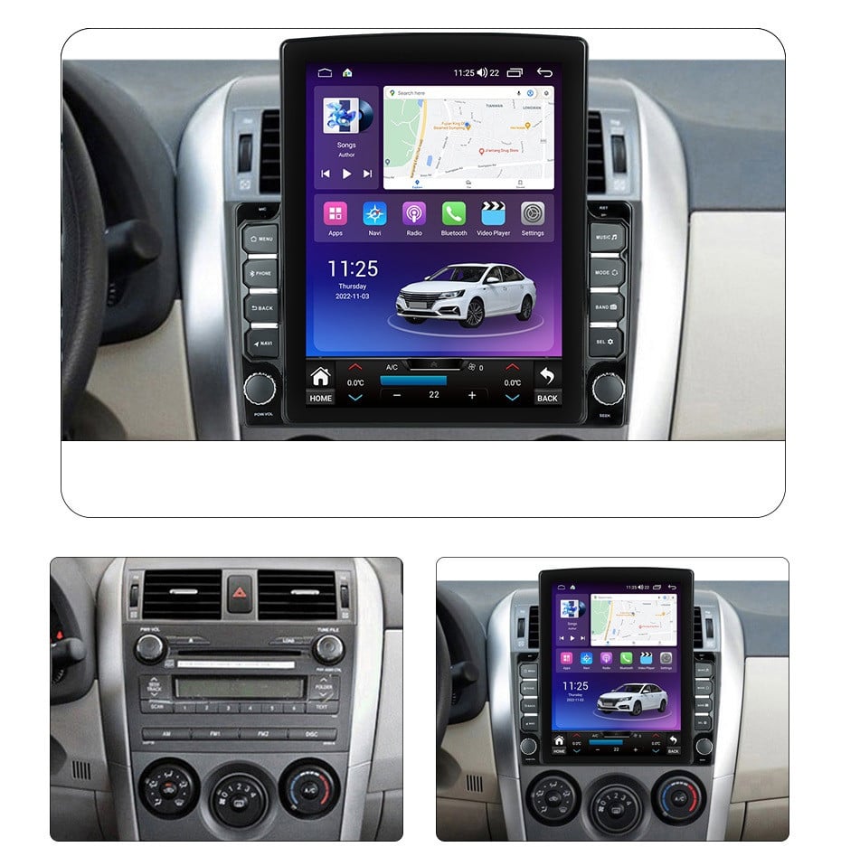 Navigatie dedicata cu Android Toyota Corolla 2007 - 2013, 4GB RAM, Radio GPS Dual Zone, Touchscreen IPS 9.7