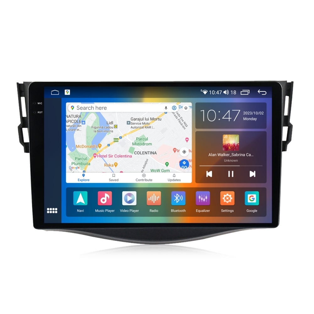 Navigatie dedicata cu Android Toyota Rav4 III 2005 - 2013, 8GB RAM, Radio GPS Dual Zone, Display 2K QLED 9.5