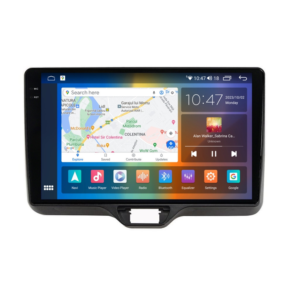 Navigatie dedicata cu Android Toyota Yaris P21 dupa 2020, 4GB RAM, Radio GPS Dual Zone, Display 2K QLED 10.36