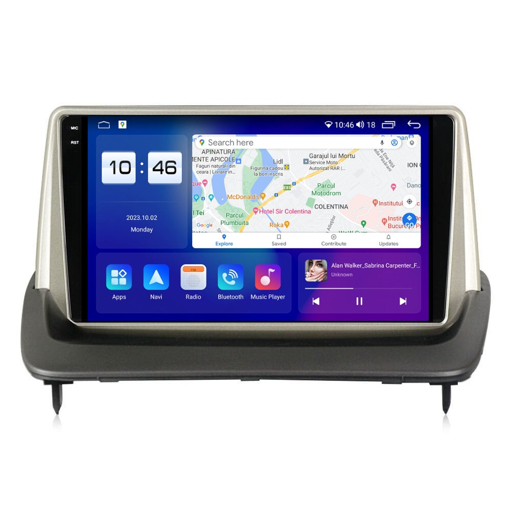 Navigatie dedicata cu Android Volvo C30 / C70 II / S40 II / V50 2004 - 2013, 4GB RAM, Radio GPS Dual Zone, Display 2K QLED 9.5