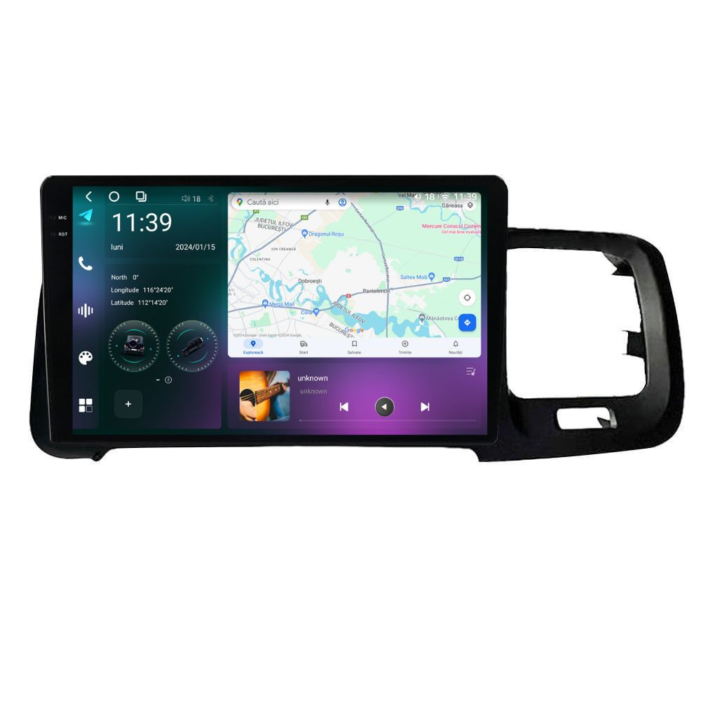 Navigatie dedicata cu Android Volvo S60 II / V60 I 2014 - 2018, 12GB RAM, Radio GPS Dual Zone, Display 2K QLED 9.5