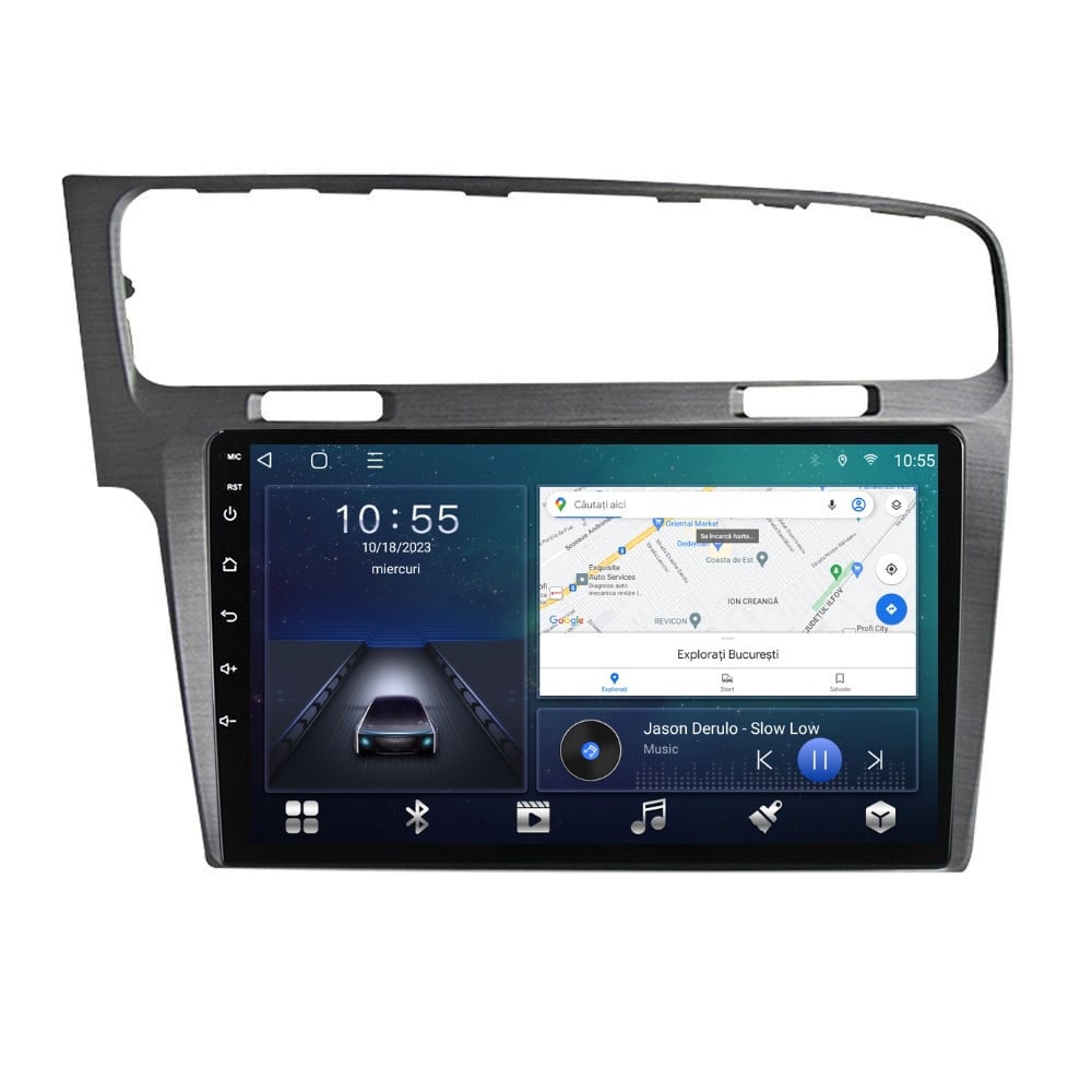 Navigatie dedicata cu Android VW Golf VII 2012 - 2019, argintiu, 2GB RAM, Radio GPS Dual Zone, Display HD QLED 10