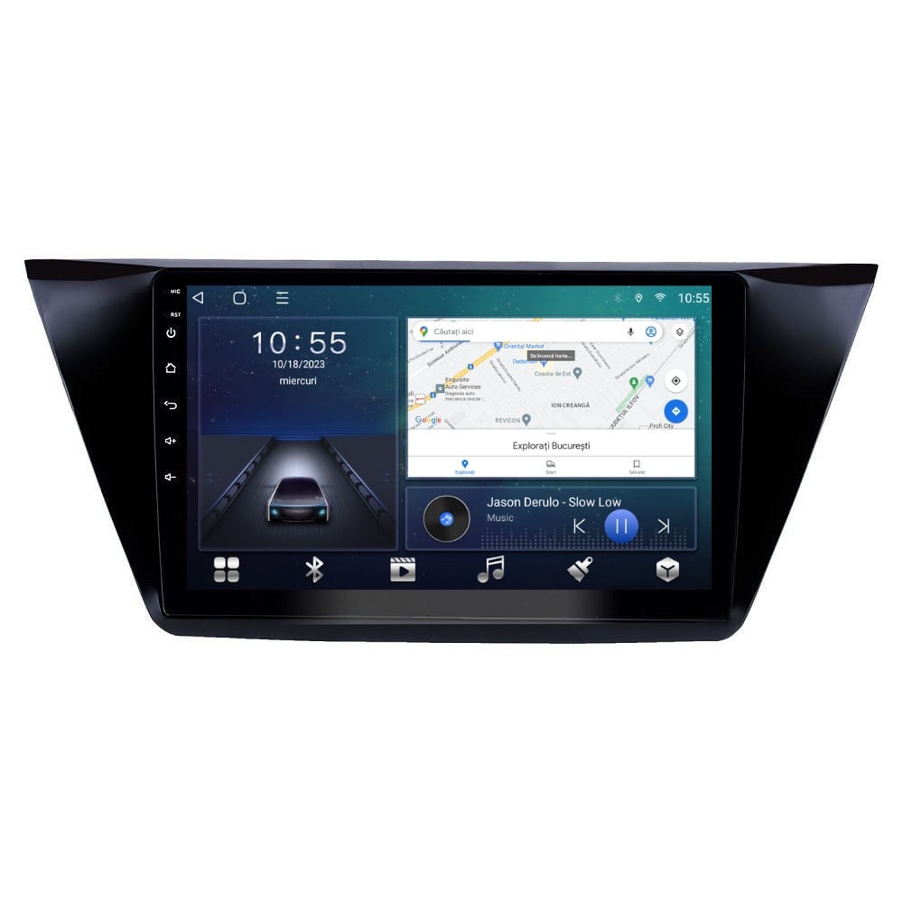 Navigatie dedicata cu Android VW Touran III dupa 2015, 2GB RAM, Radio GPS Dual Zone, Display HD QLED 10