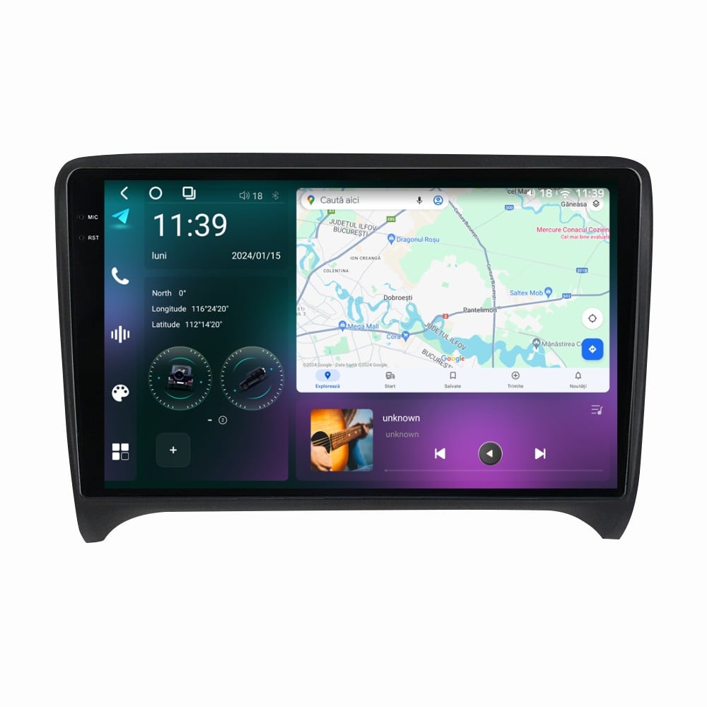 Navigatie dedicata cu Android Audi TT 2006 - 2015, 12GB RAM, Radio GPS Dual Zone, Display 2K QLED 9.5