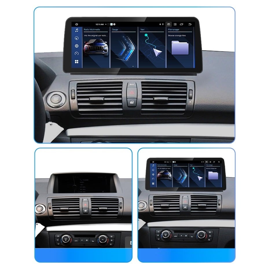 Navigatie dedicata cu Android BMW Seria 1 (E81 / E87) 2003 - 2008 cu navigatie CCC, 6GB RAM, Radio GPS Dual Zone, Display QLED 12.3