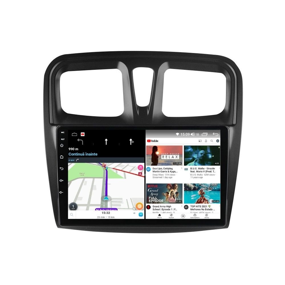 Navigatie dedicata cu Android Dacia Logan II 2012 - 2020, 4GB RAM, Radio GPS Dual Zone, Display HD QLED 10" Touchscreen, Internet Wi-Fi si slot SIM 4G, Bluetooth, MirrorLink, USB - Imagine 6