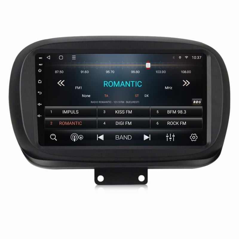 Navigatie dedicata cu Android Fiat 500X dupa 2014, 2GB RAM, Radio GPS Dual Zone, Display HD QLED 9