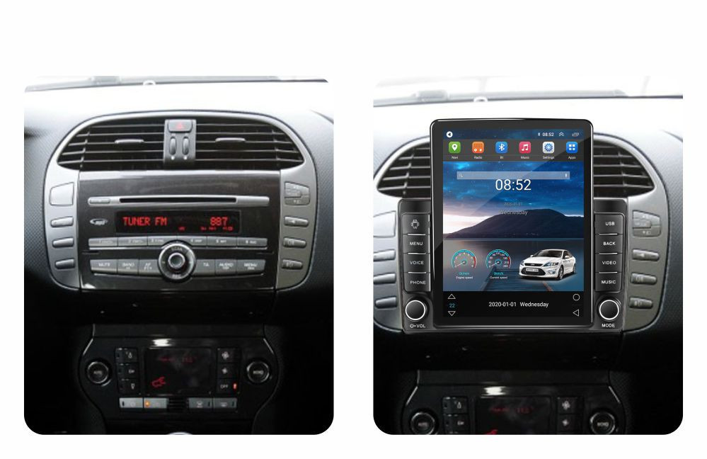 Navigatie dedicata cu Android Fiat Bravo 2007 - 2016, 1GB RAM, Radio GPS Dual Zone, Touchscreen IPS 9.7