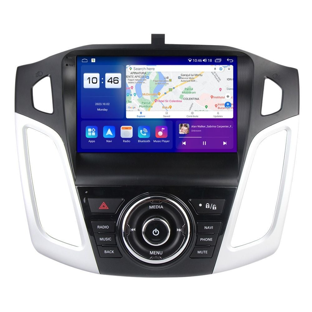 Navigatie dedicata cu Android Ford Focus III 2011 - 2018, 4GB RAM, Radio GPS Dual Zone, Display 2K QLED 9.5