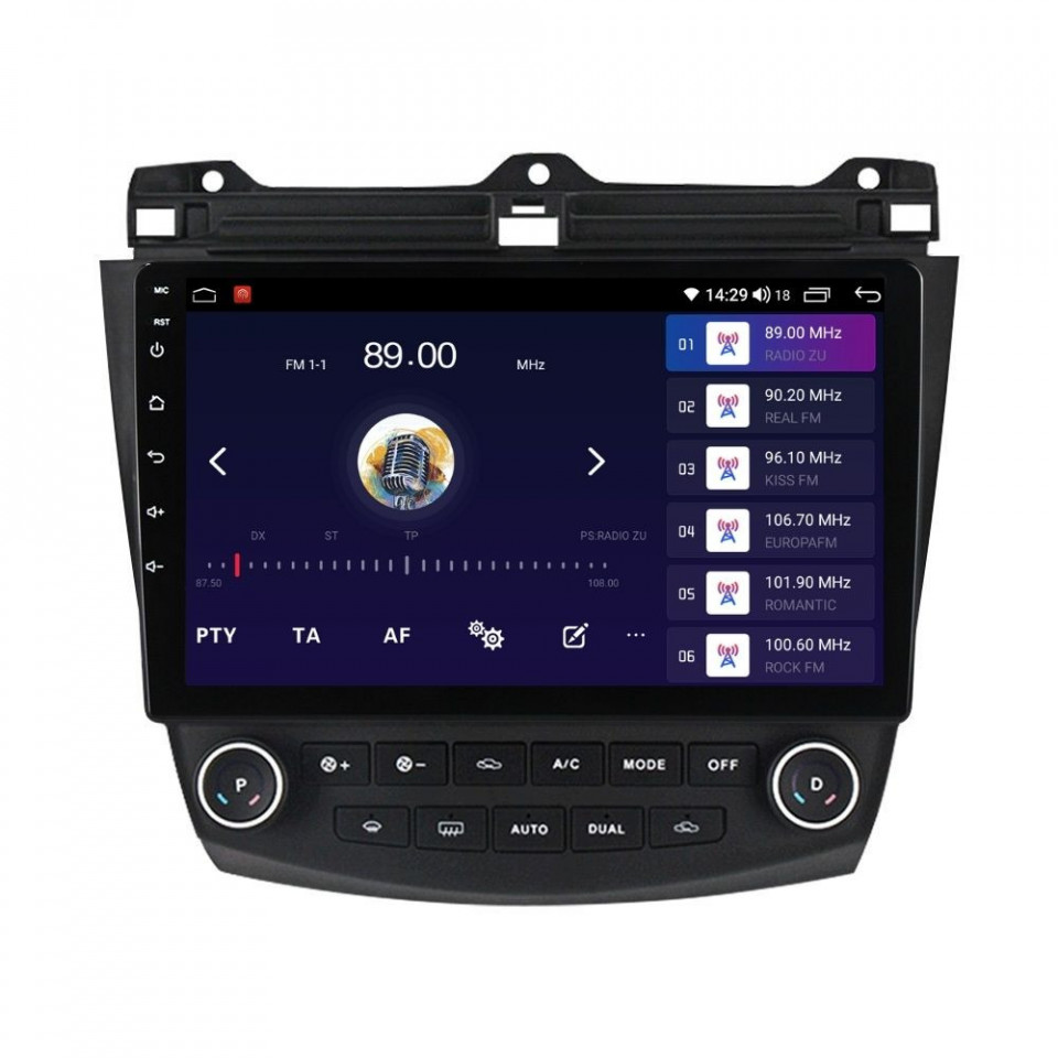 Navigatie dedicata cu Android Honda Accord VII 2003 - 2008 benzina, 4GB RAM, Radio GPS Dual Zone, Display HD QLED 10