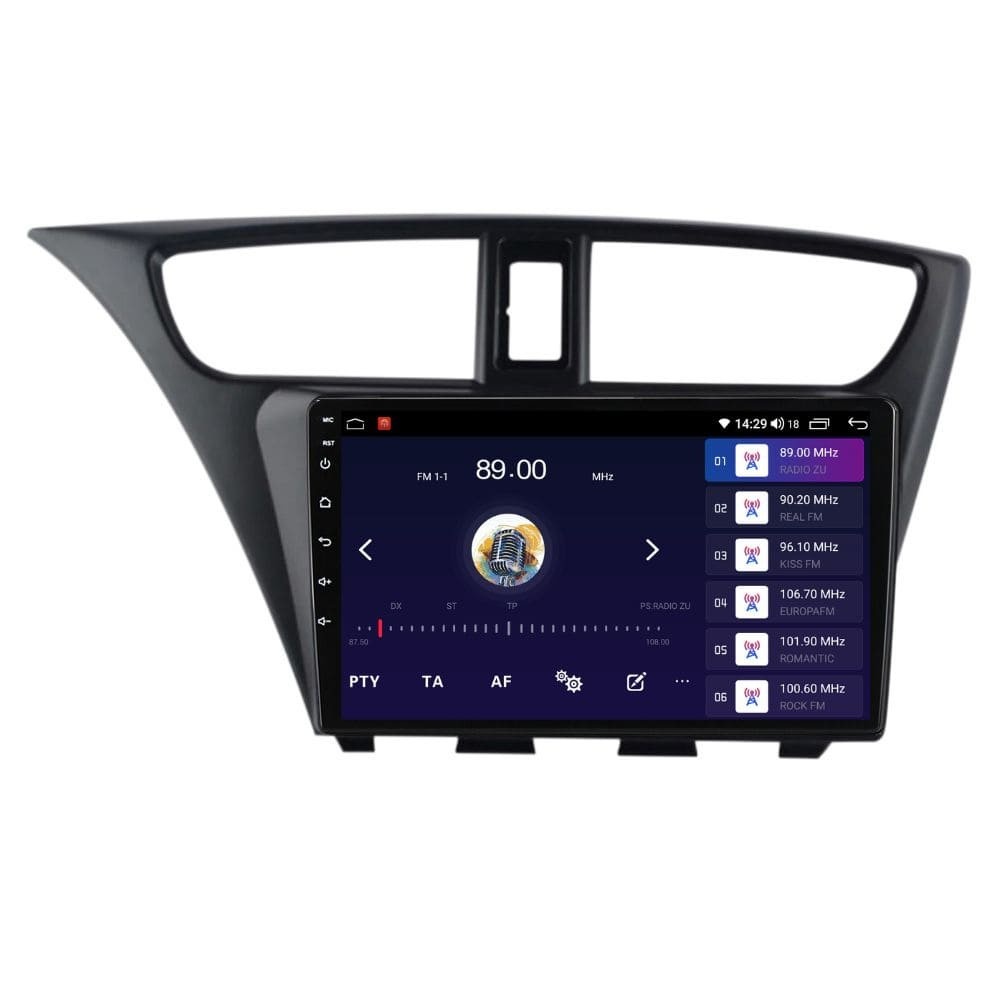 Navigatie dedicata cu Android Honda Civic IX Hatchback 2011 - 2015, 2GB RAM, Radio GPS Dual Zone, Display HD QLED 9