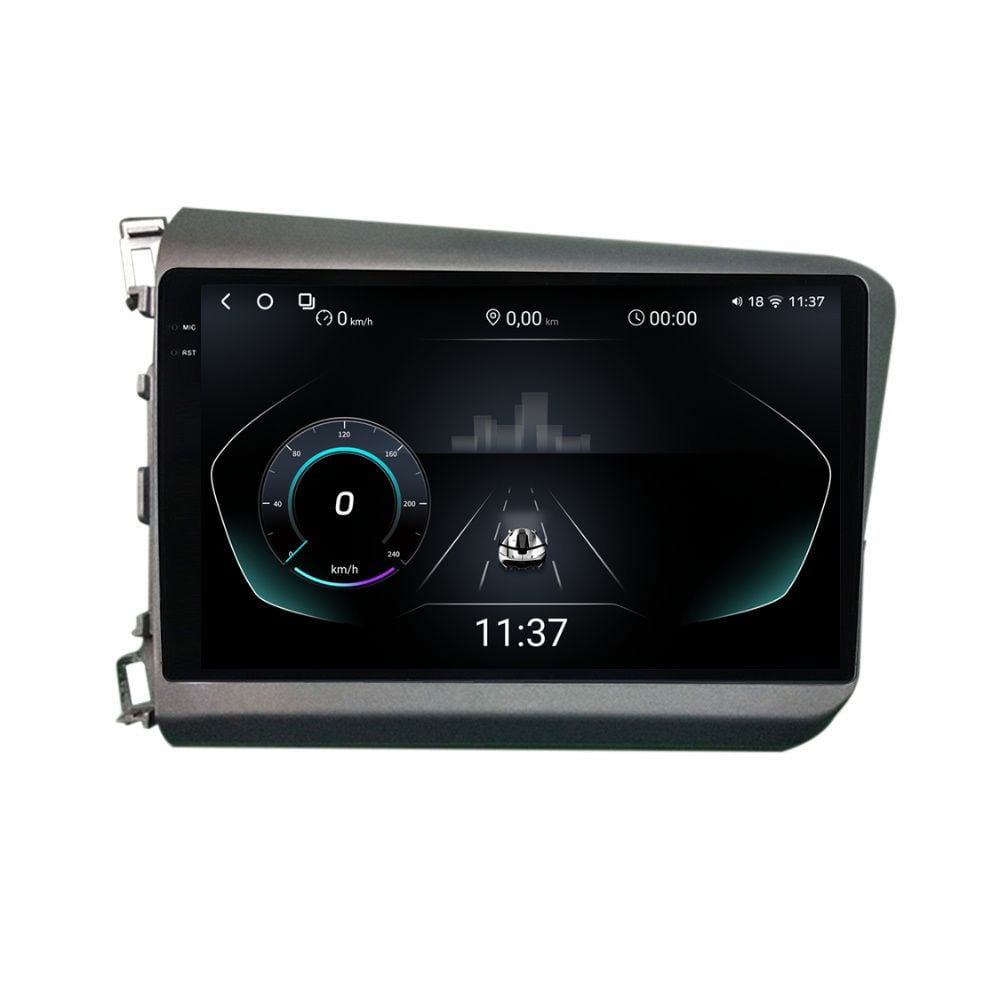 Navigatie dedicata cu Android Honda Civic IX Sedan 2011 - 2015, 12GB RAM, Radio GPS Dual Zone, Display 2K QLED 9.5