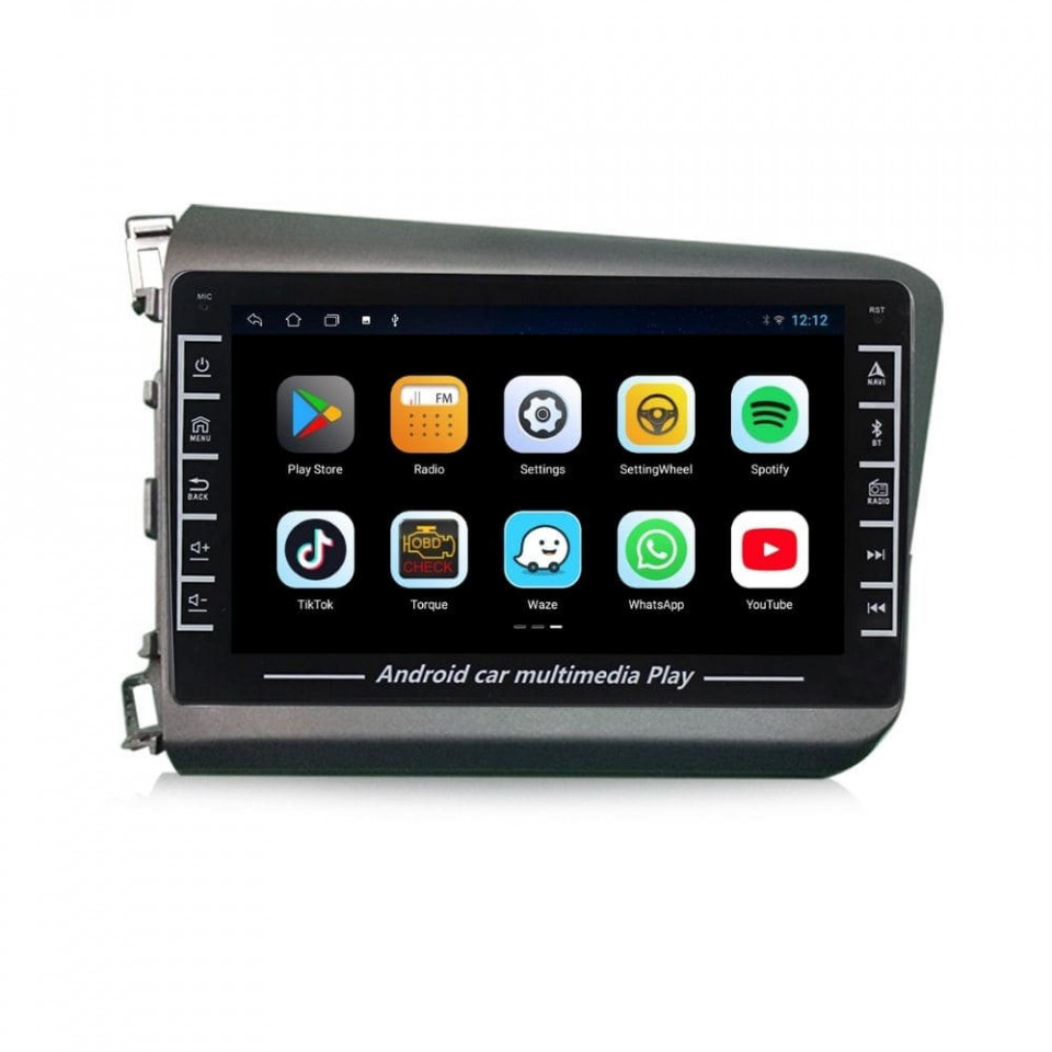 Navigatie dedicata cu Android Honda Civic IX Sedan 2011 - 2015, 1GB RAM, Radio GPS Dual Zone, Display HD IPS 8