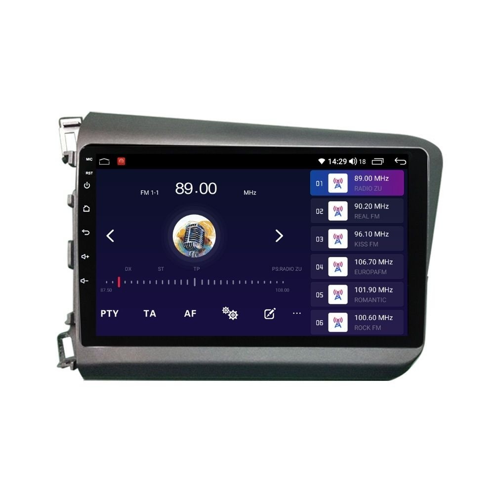Navigatie dedicata cu Android Honda Civic IX Sedan 2011 - 2015, 2GB RAM, Radio GPS Dual Zone, Display HD QLED 9