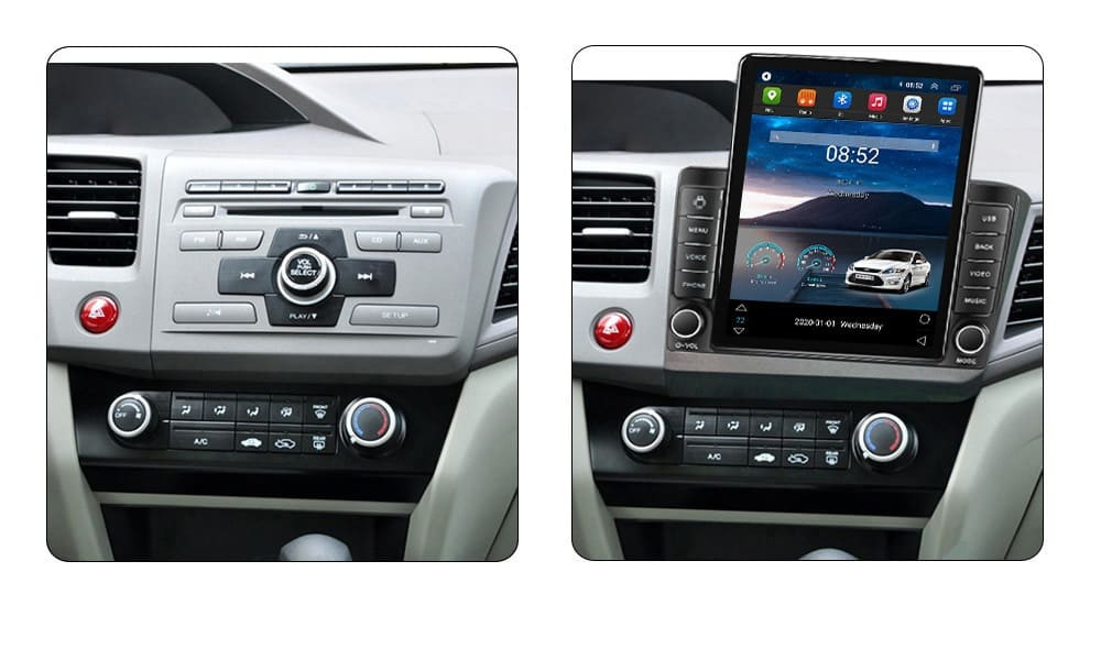 Navigatie dedicata cu Android Honda Civic IX Sedan 2011 - 2015, 2GB RAM, Radio GPS Dual Zone, Touchscreen IPS 9.7