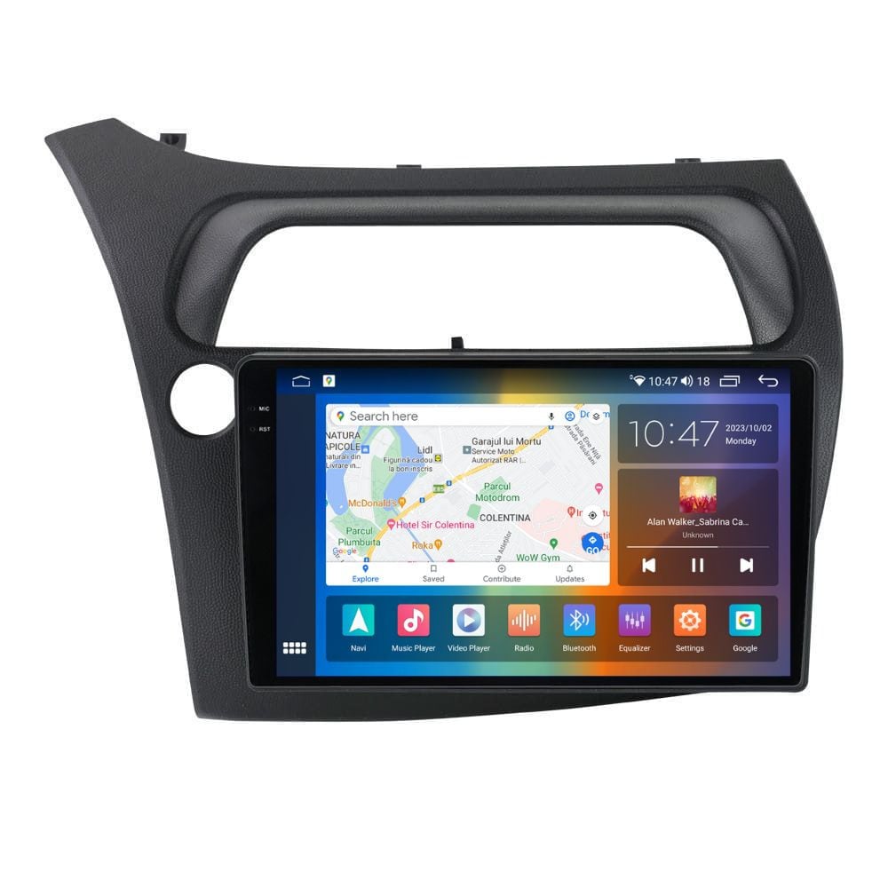 Navigatie dedicata cu Android Honda Civic VIII Hatchback 2006 - 2011, 8GB RAM, Radio GPS Dual Zone, Display 2K QLED 9.5