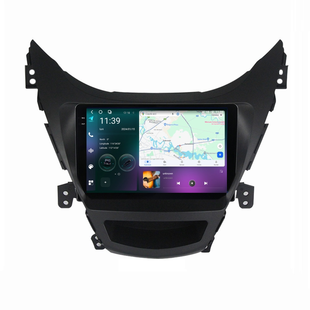 Navigatie dedicata cu Android Hyundai Elantra V 2010 - 2014, 12GB RAM, Radio GPS Dual Zone, Display 2K QLED 9.5