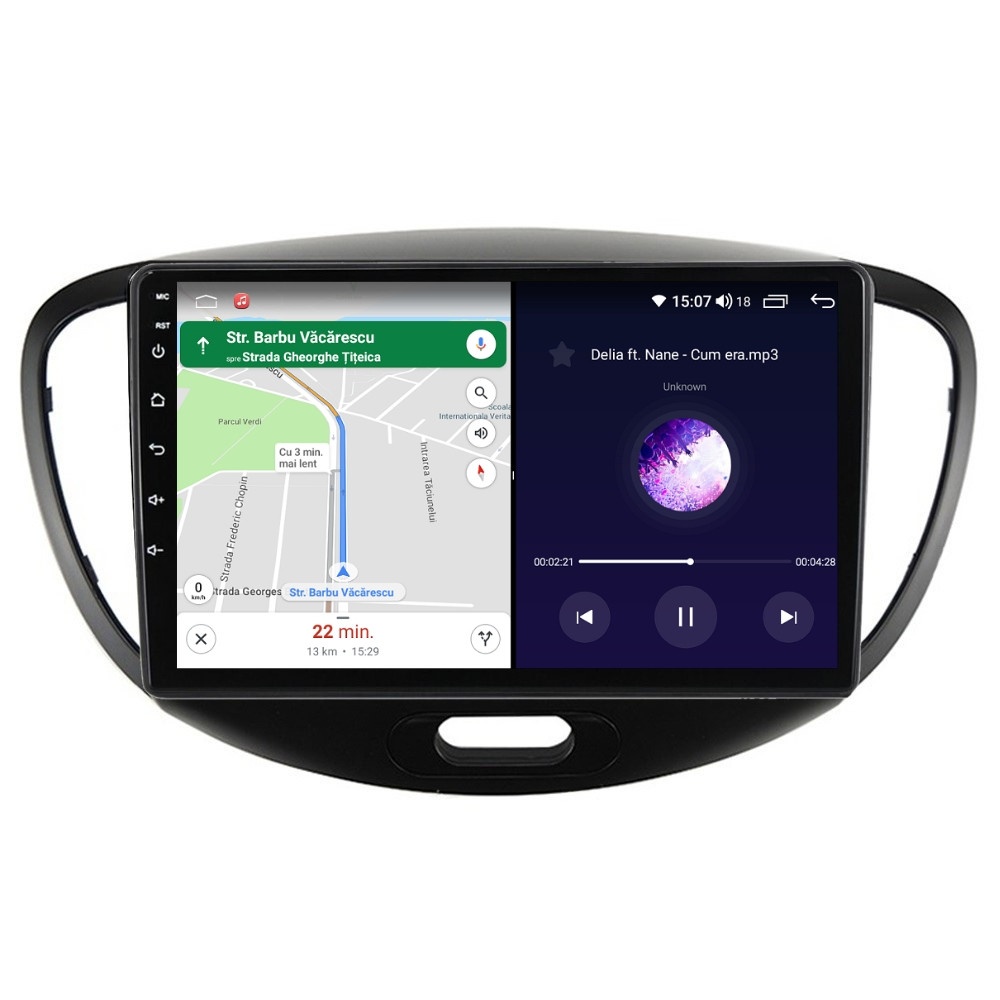 Navigatie dedicata cu Android Hyundai i10 2007 - 2013, 4GB RAM, Radio GPS Dual Zone, Display HD IPS 9" Touchscreen, Internet Wi-Fi, Bluetooth, MirrorLink, USB - Imagine 6