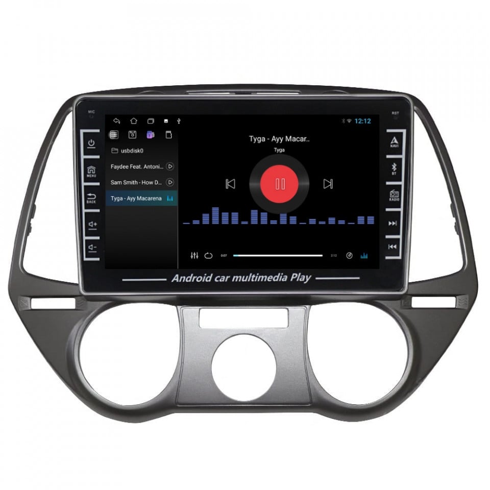 Navigatie dedicata cu Android Hyundai i20 2008 - 2012, clima manuala, 1GB RAM, Radio GPS Dual Zone, Display HD IPS 8