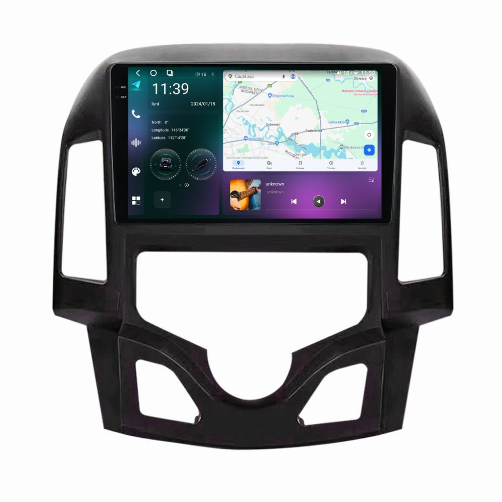 Navigatie dedicata cu Android Hyundai i30 2007 - 2012, clima automata, 12GB RAM, Radio GPS Dual Zone, Display 2K QLED 9.5