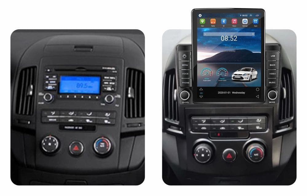 Navigatie dedicata cu Android Hyundai i30 2007 - 2012, clima manuala, 2GB RAM, Radio GPS Dual Zone, Touchscreen IPS 9.7