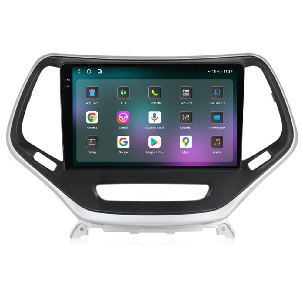 Navigatie dedicata cu Android Jeep Cherokee V 2014 - 2019, 12GB RAM, Radio GPS Dual Zone, Display 2K QLED 10.36