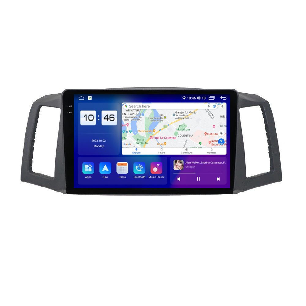 Navigatie dedicata cu Android Jeep Grand Cherokee III 2004 - 2007 fara navigatie originala, 8GB RAM, Radio GPS Dual Zone, Display 2K QLED 10.36