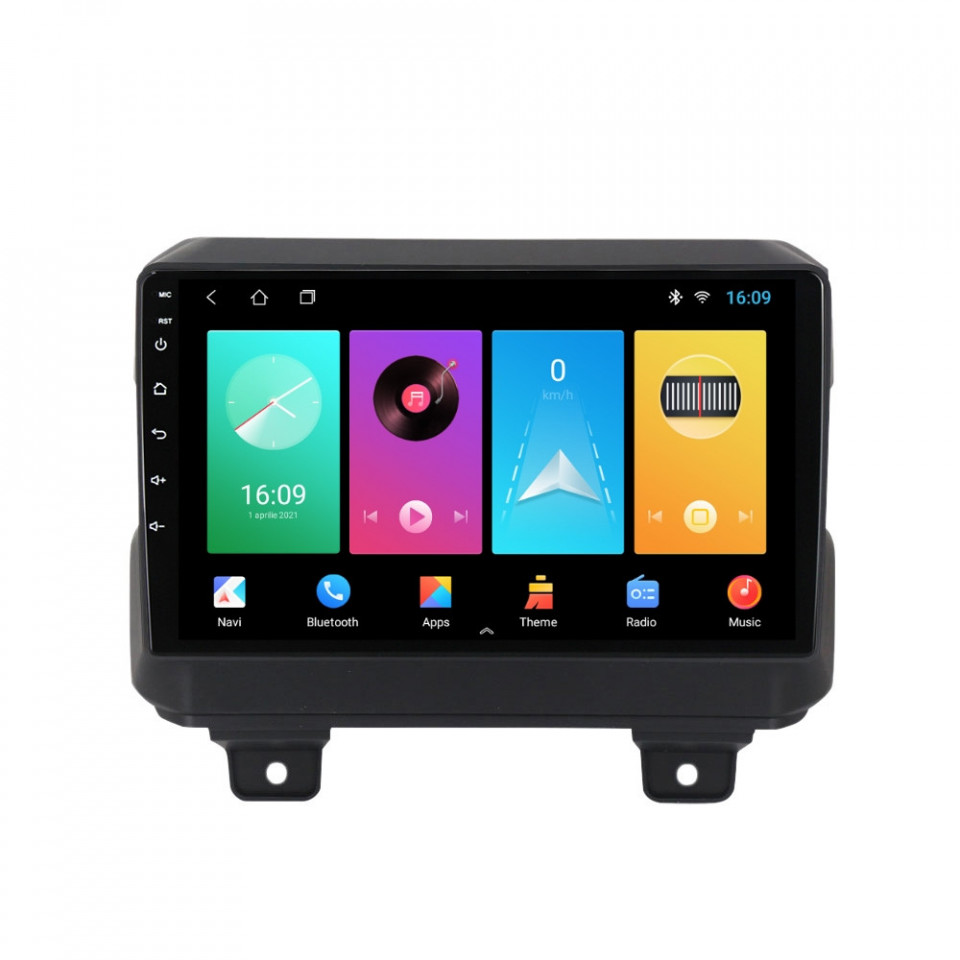 Navigatie dedicata cu Android Jeep Wrangler IV dupa 2018, 2GB RAM, Radio GPS Dual Zone, Display HD IPS 9