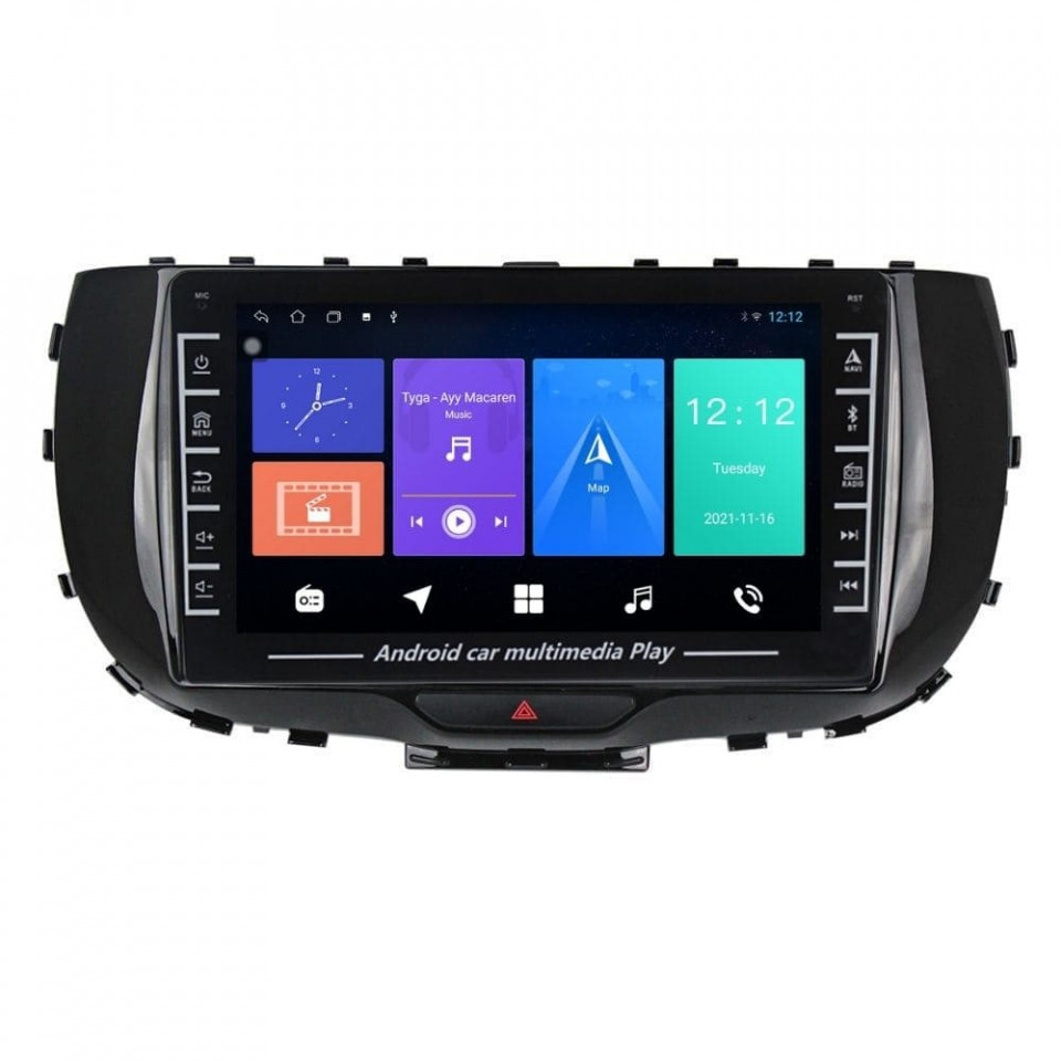 Navigatie dedicata cu Android Kia Soul dupa 2019, 1GB RAM, Radio GPS Dual Zone, Display HD IPS 8