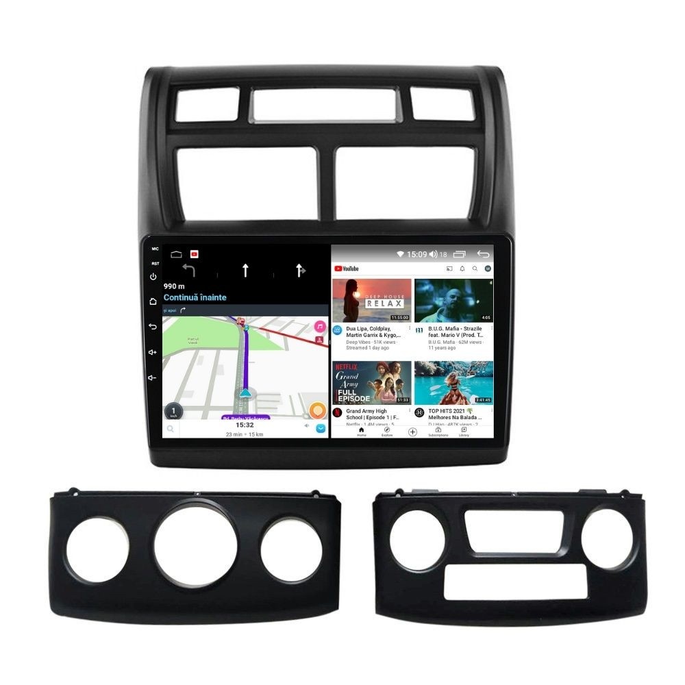 Navigatie dedicata cu Android KIA Sportage 2004 - 2010, 4GB RAM, Radio GPS Dual Zone, Display HD QLED 9" Touchscreen, Internet Wi-Fi si slot SIM 4G, Bluetooth, MirrorLink, USB - Imagine 6