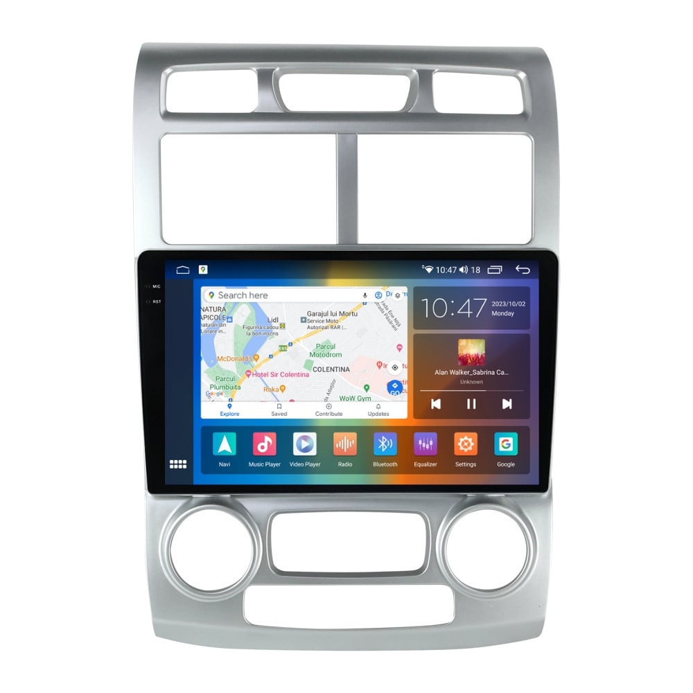 Navigatie dedicata cu Android KIA Sportage 2004 - 2010 fabricata in Coreea, 8GB RAM, Radio GPS Dual Zone, Display 2K QLED 9.5