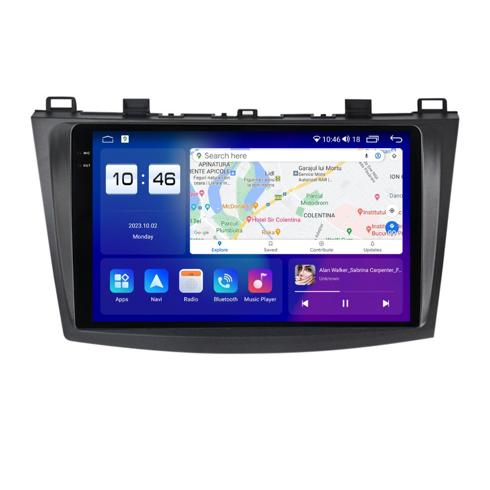 Navigatie dedicata cu Android Mazda 3 2009 - 2013, 8GB RAM, Radio GPS Dual Zone, Display 2K QLED 9.5