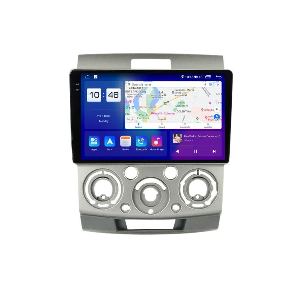 Navigatie dedicata cu Android Mazda BT-50 2005 - 2011, 4GB RAM, Radio GPS Dual Zone, Display 2K QLED 9.5