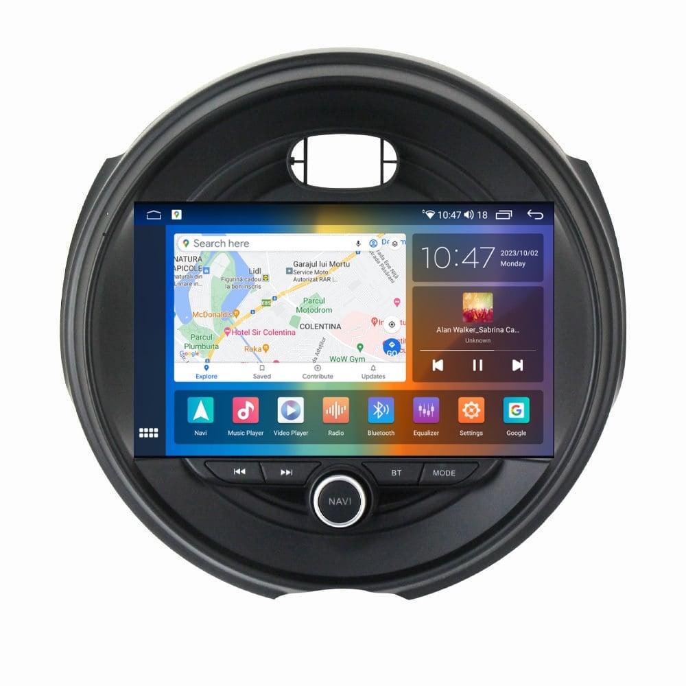 Navigatie dedicata cu Android Mini Cooper / One (F55, F56, F57) 2014 - 2020, 8GB RAM, Radio GPS Dual Zone, Display 2K QLED 9.5