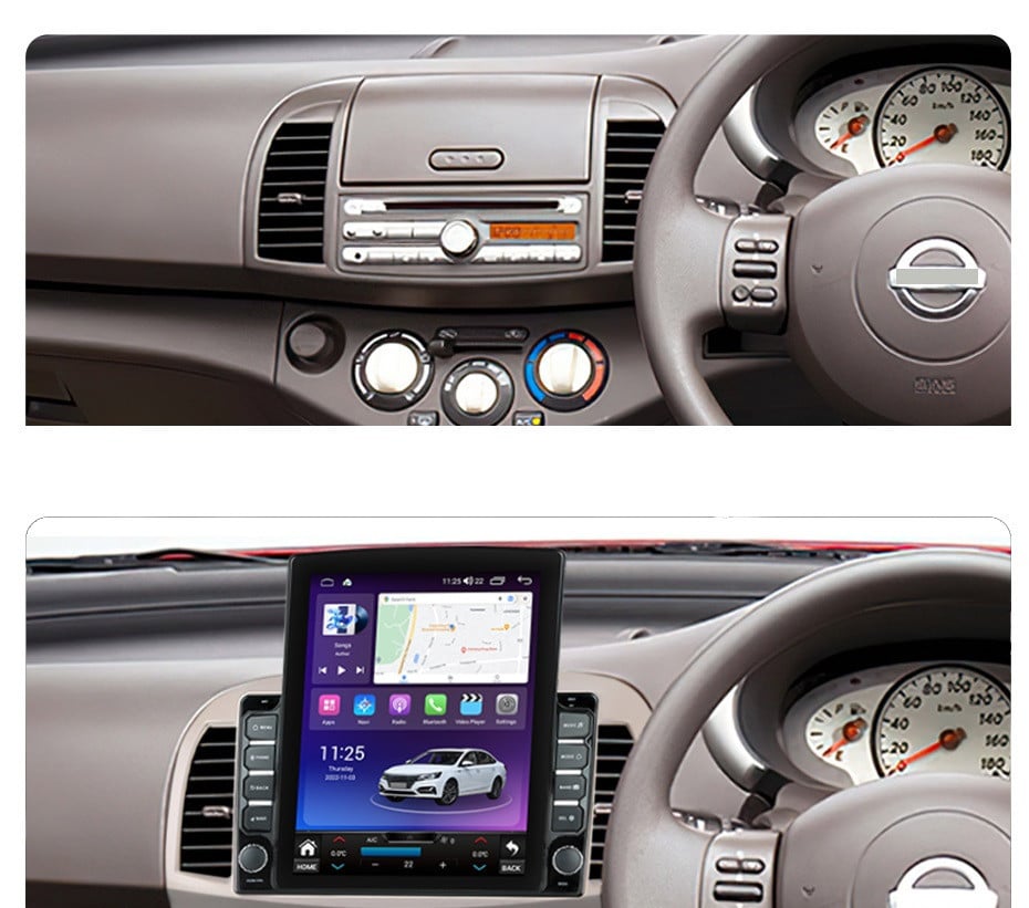 Navigatie dedicata cu Android Nissan Micra III 2003 - 2010, 4GB RAM, Radio GPS Dual Zone, Touchscreen IPS 9.7