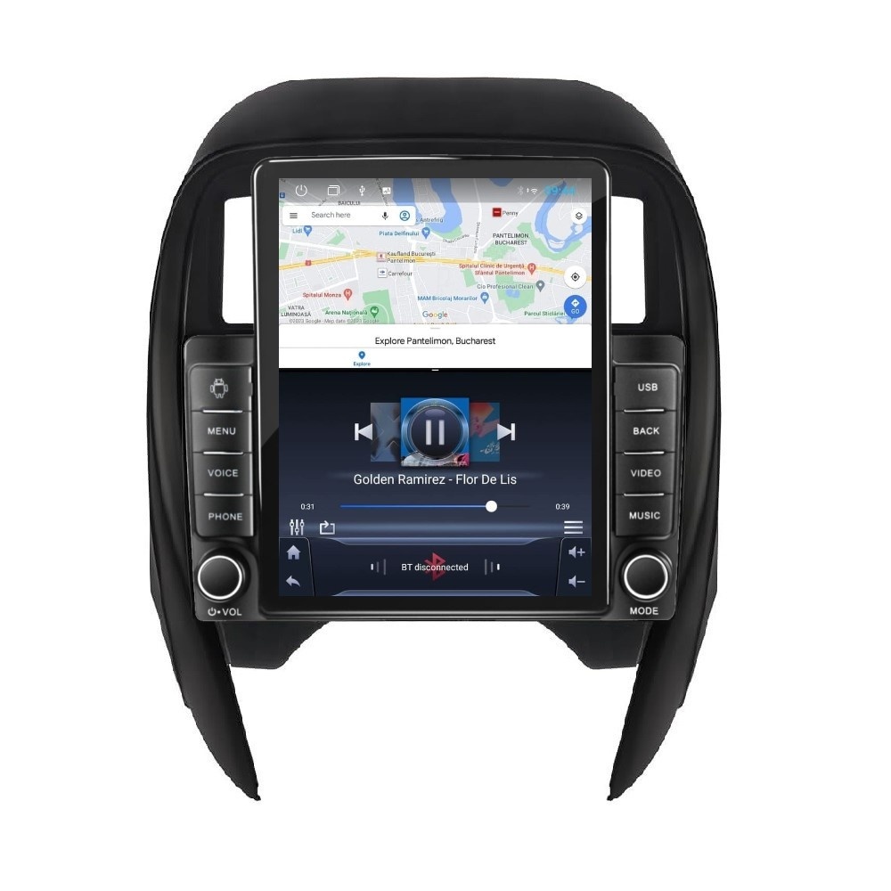 Navigatie dedicata cu Android Nissan Micra IV 2014 - 2017, 1GB RAM, Radio GPS Dual Zone, Touchscreen IPS 9.7