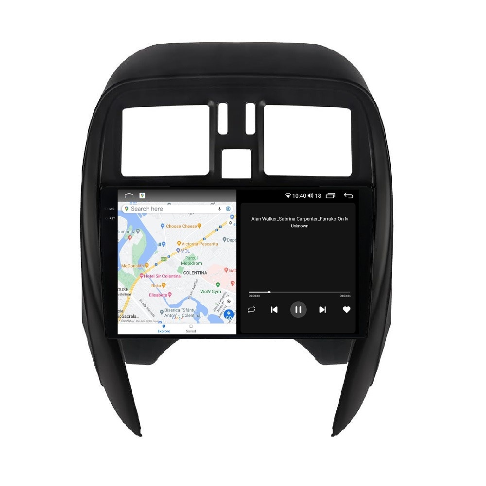 Navigatie dedicata cu Android Nissan Micra IV 2014 - 2017, 4GB RAM, Radio GPS Dual Zone, Display 2K QLED 9.5