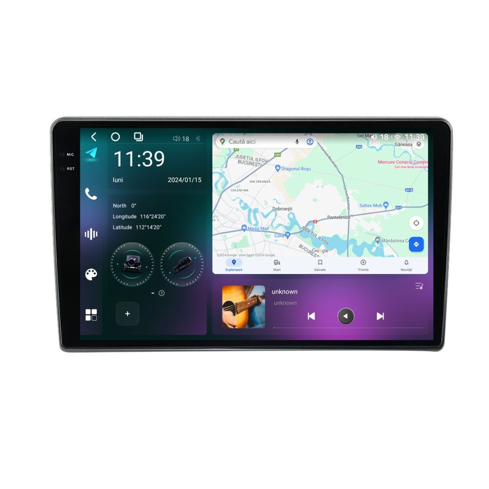Navigatie dedicata cu Android Nissan Navara D40 2010 - 2014 cu navigatie originala, 12GB RAM, Radio GPS Dual Zone, Display 2K QLED 9.5" Touchscreen, Internet Wi-Fi si slot SIM 4G, Bluetooth, MirrorLink, USB