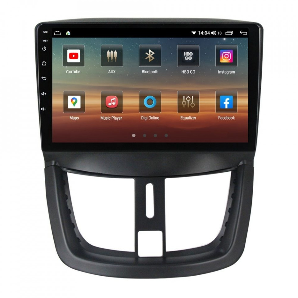 Navigatie dedicata cu Android Peugeot 206+ 2009 - 2014, 6GB RAM, Radio GPS Dual Zone, Display HD QLED 9