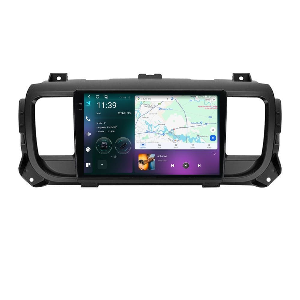 Navigatie dedicata cu Android Peugeot Traveller dupa 2016, 12GB RAM, Radio GPS Dual Zone, Display 2K QLED 9.5