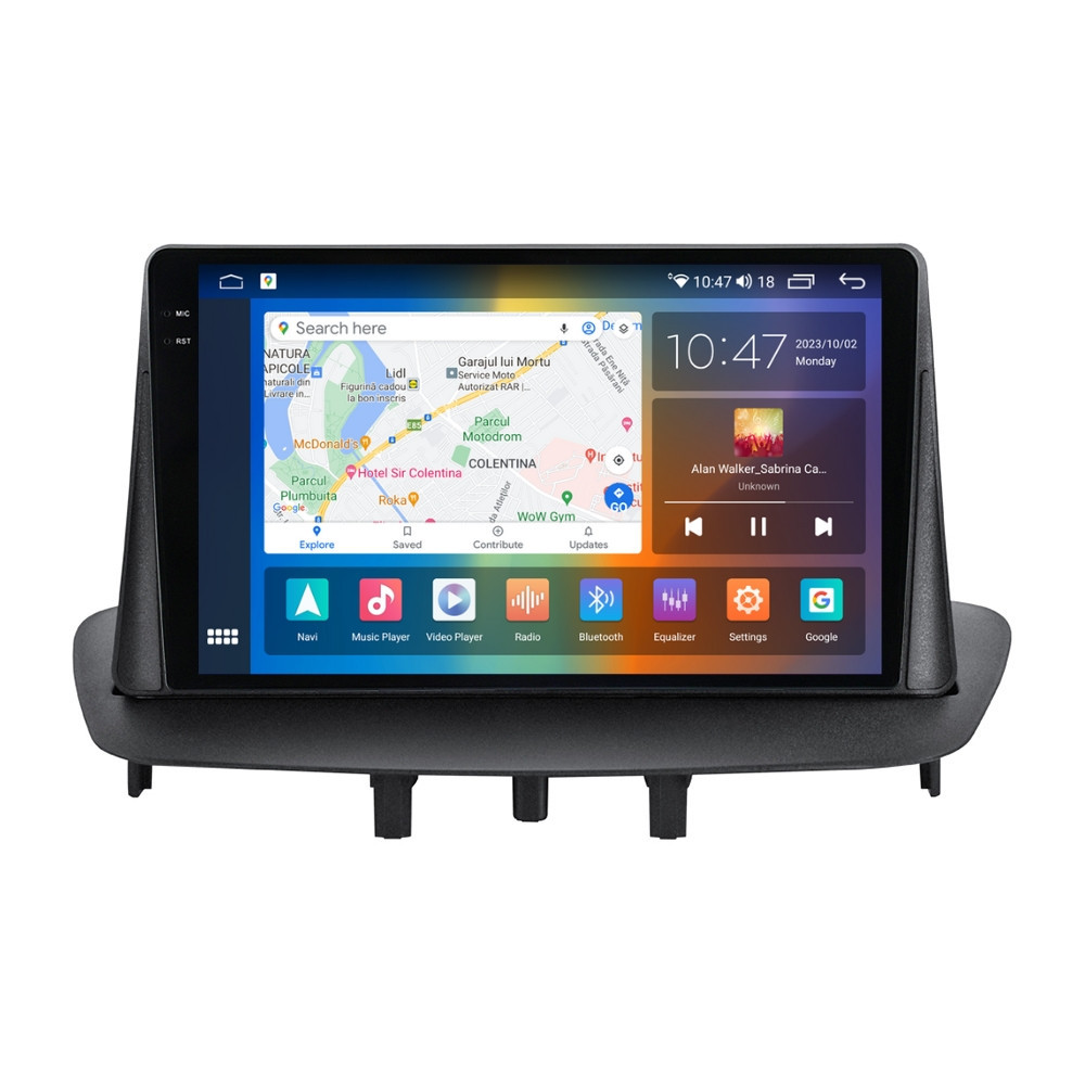 Navigatie dedicata cu Android Renault Megane III 2009 - 2016, 8GB RAM, Radio GPS Dual Zone, Display 2K QLED 9.5