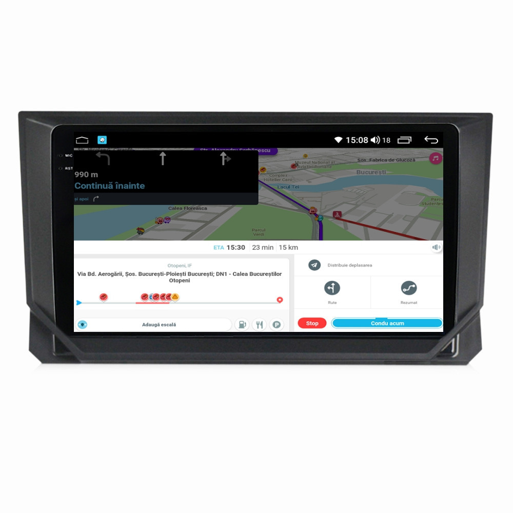 Navigatie dedicata cu Android Seat Arona 2017 - 2021, 4GB RAM, Radio GPS Dual Zone, Display 2K QLED 9.5" Touchscreen, Internet Wi-Fi si slot SIM 4G, Bluetooth, MirrorLink, USB - Imagine 8